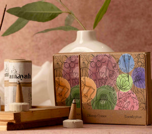 Incense cones eucalyptus, incense holder