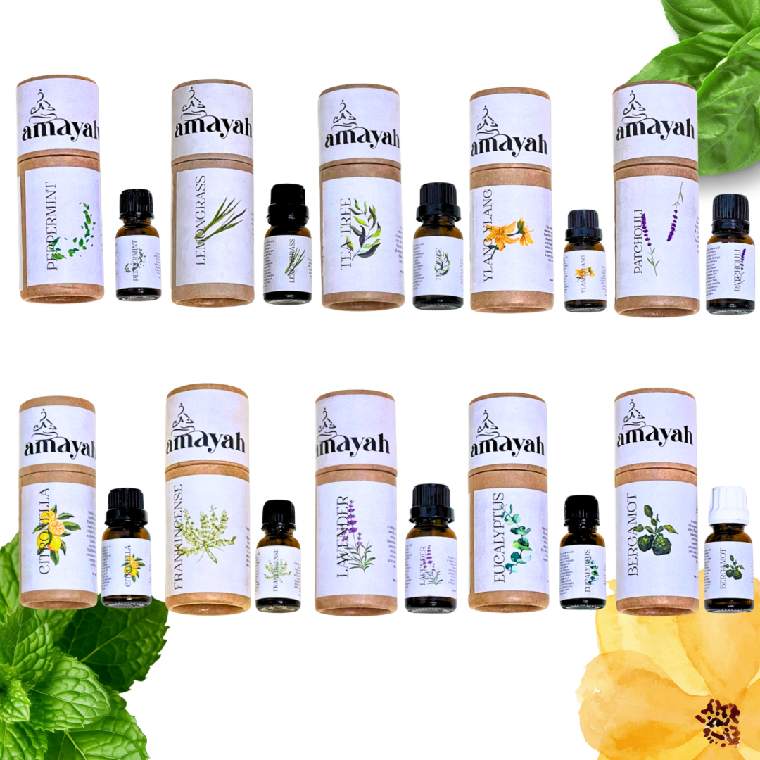 Amayah Aromatherapy Bundle – Set of 10 Essential Oils for Relaxation, Skincare & Diffuser Use