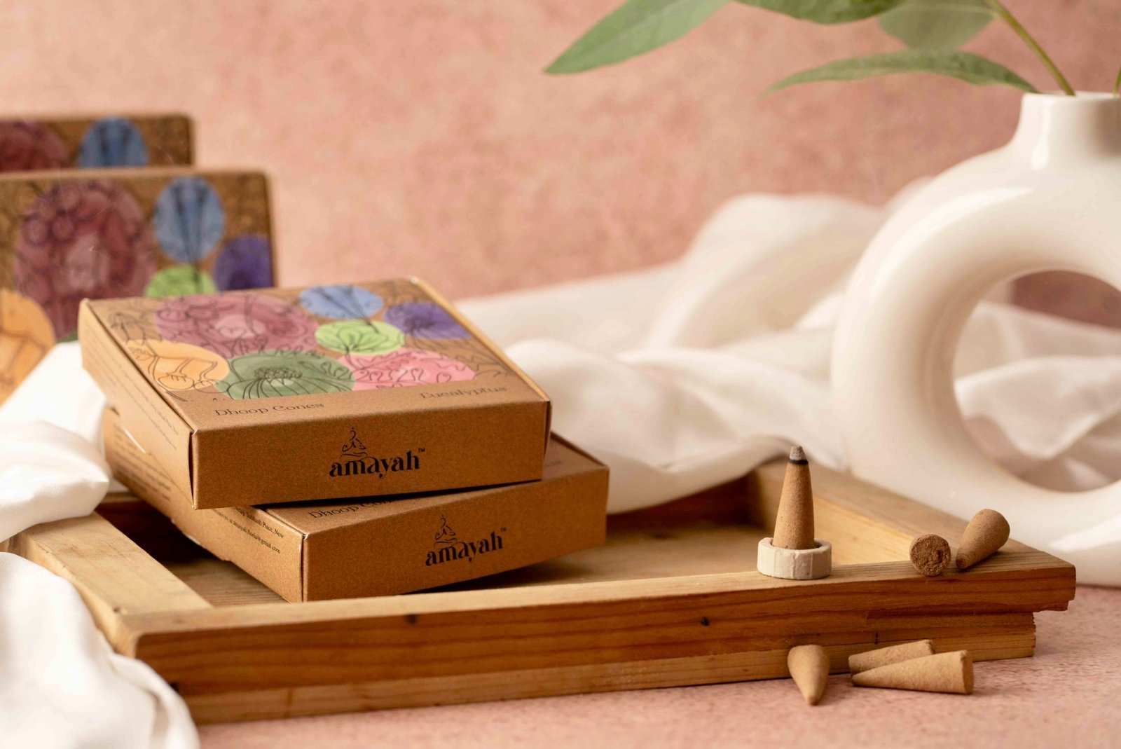 Amayah Eucalyptus Incense Cones - Stress Relief & Mental Clarity - Amayah