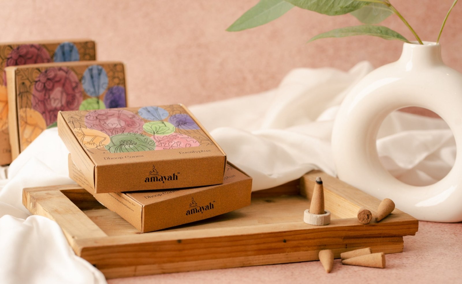 Amayah Eucalyptus Incense Cones - Stress Relief & Mental Clarity - Amayah