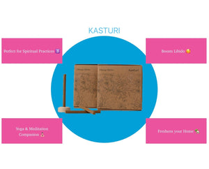 Amayah Kasturi Dhoop Sticks - Sacred Musk Incense for Devotion - Amayah