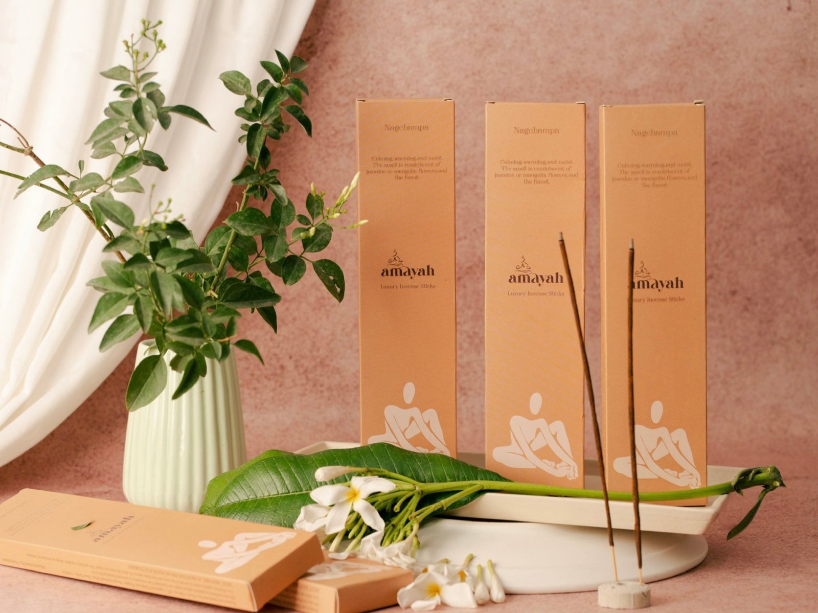 Amayah Nagchampa Incense Sticks - Temple Scent for Meditation & Ritual - Amayah