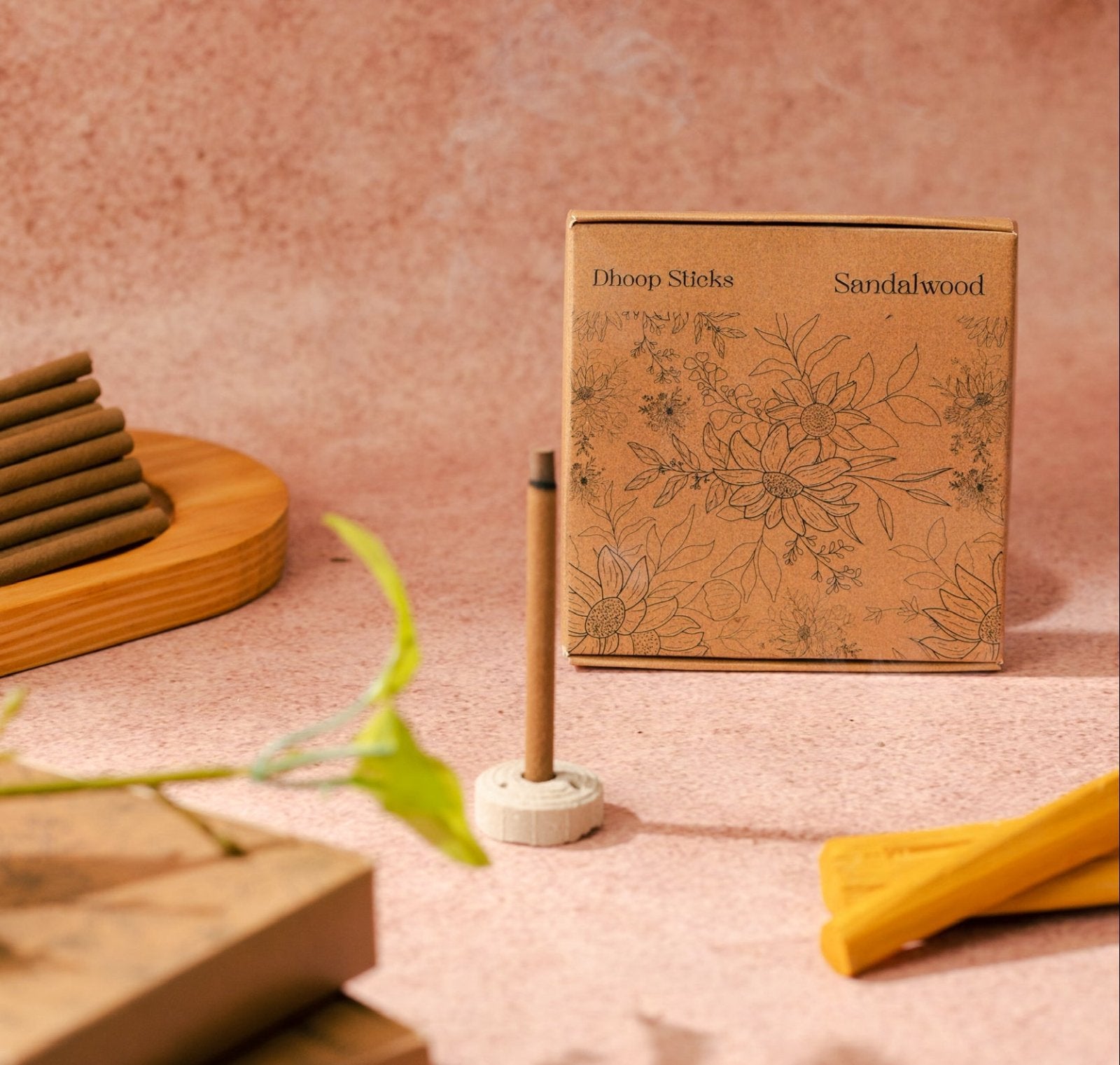 Amayah Sandalwood Dhoop Sticks - Pure Bambooless Incense for Meditaion & Pooja - Amayah