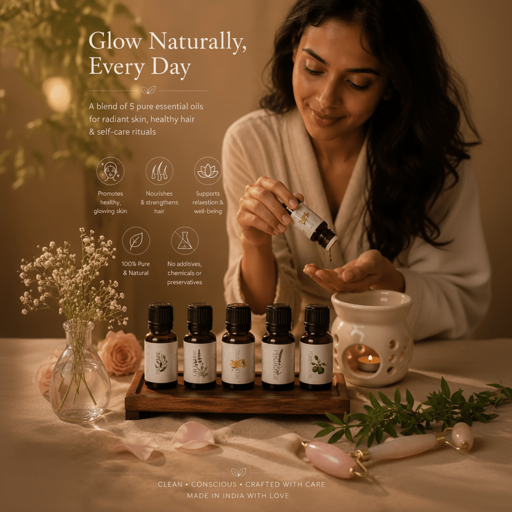 Glow Rituals Essential Oils Combo - Natural Skin & Haircare - Amayah