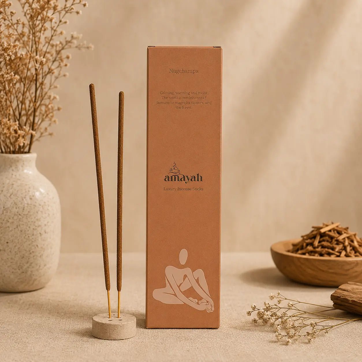 Nagchampa Incense Sticks - Temple Scent for Meditation & Ritual - Amayah