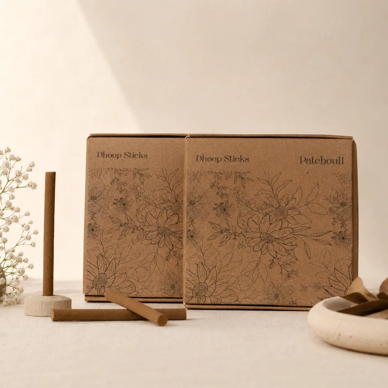 Patchouli Dhoop Sticks - Earthy Incense for Wellness - Amayah