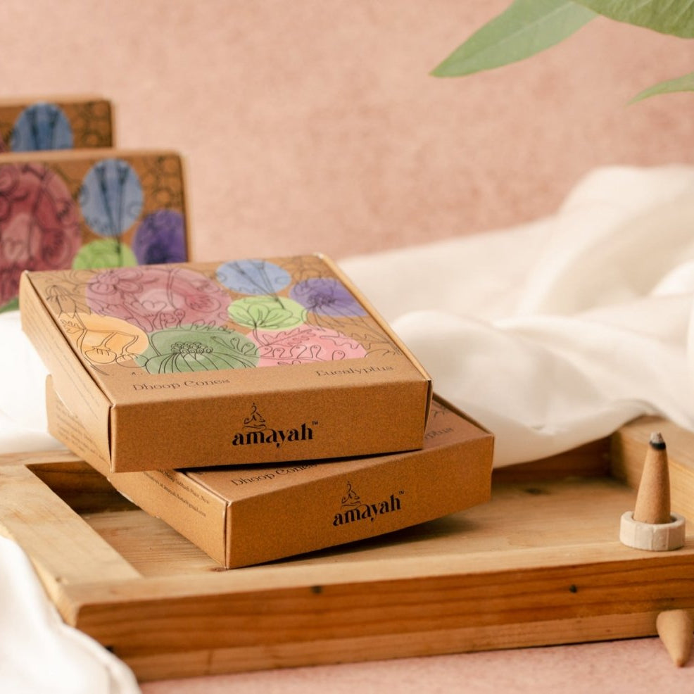Amayah Eucalyptus Incense Cones - Stress Relief & Mental Clarity - Amayah