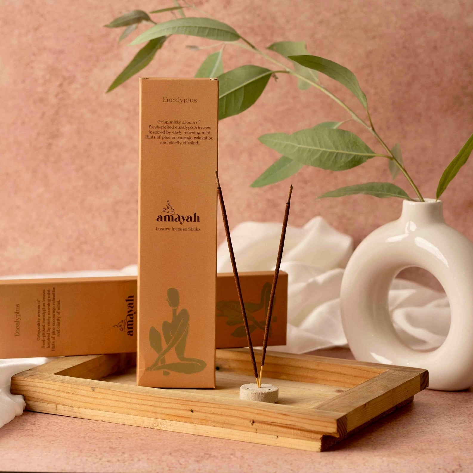 Amayah Eucalyptus Incense Sticks - Refreshing Air Cleansing Aromatherapy - Amayah