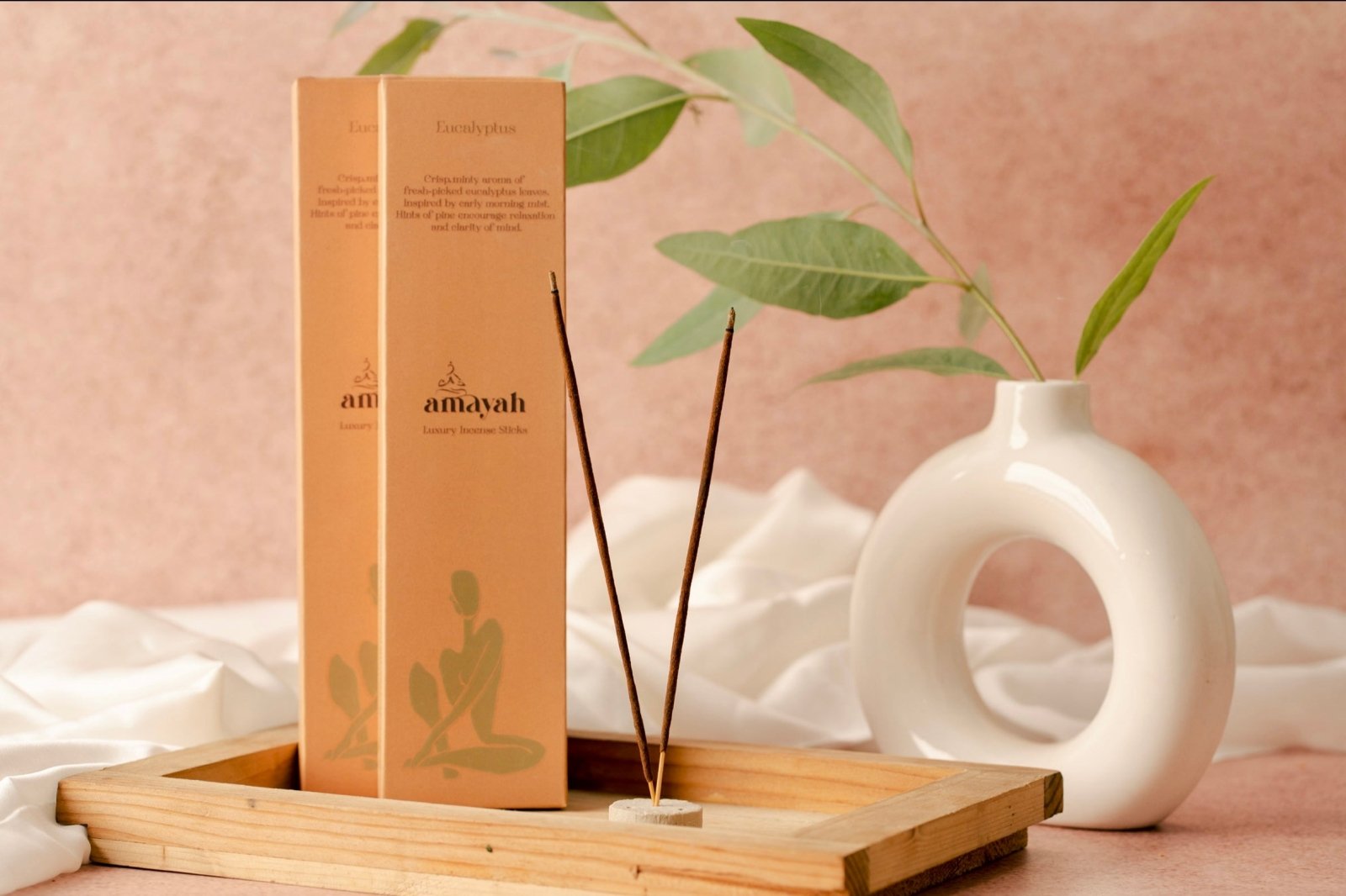Amayah Eucalyptus Incense Sticks - Refreshing Air Cleansing Aromatherapy - Amayah