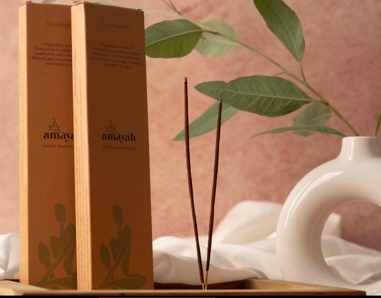 Amayah Eucalyptus Incense Sticks - Refreshing Air Cleansing Aromatherapy - Amayah