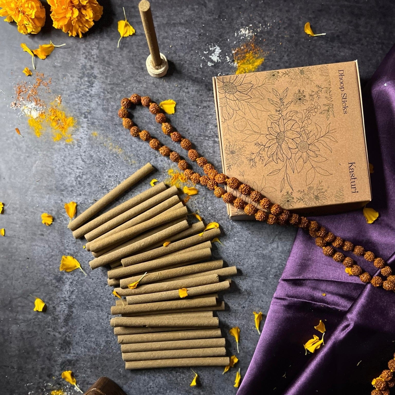 Amayah Kasturi Dhoop Sticks - Sacred Musk Incense for Devotion - Amayah