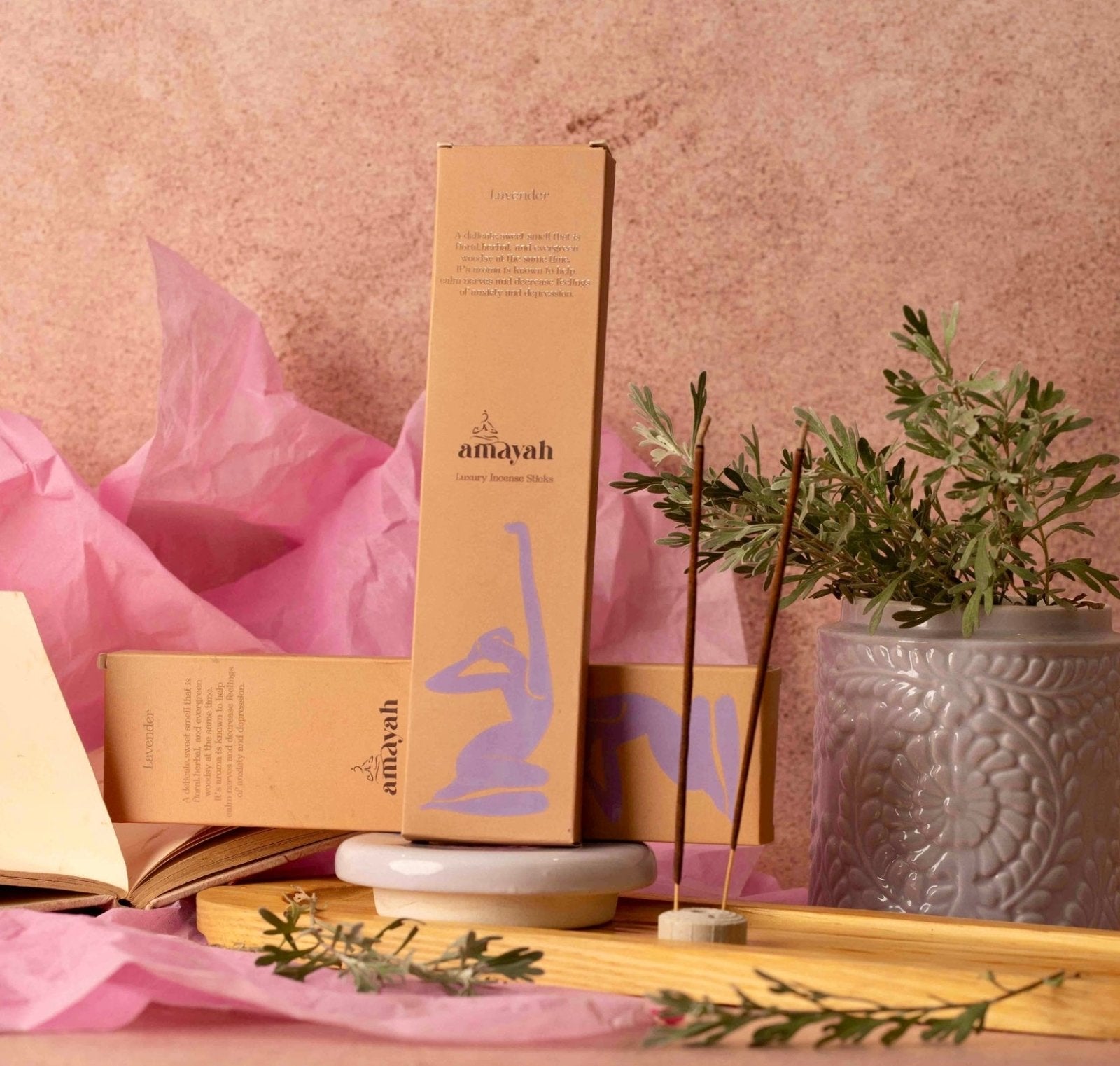 Amayah Lavender Incense Sticks - Soothing Aromatherapy for Calm & Sleep - Amayah