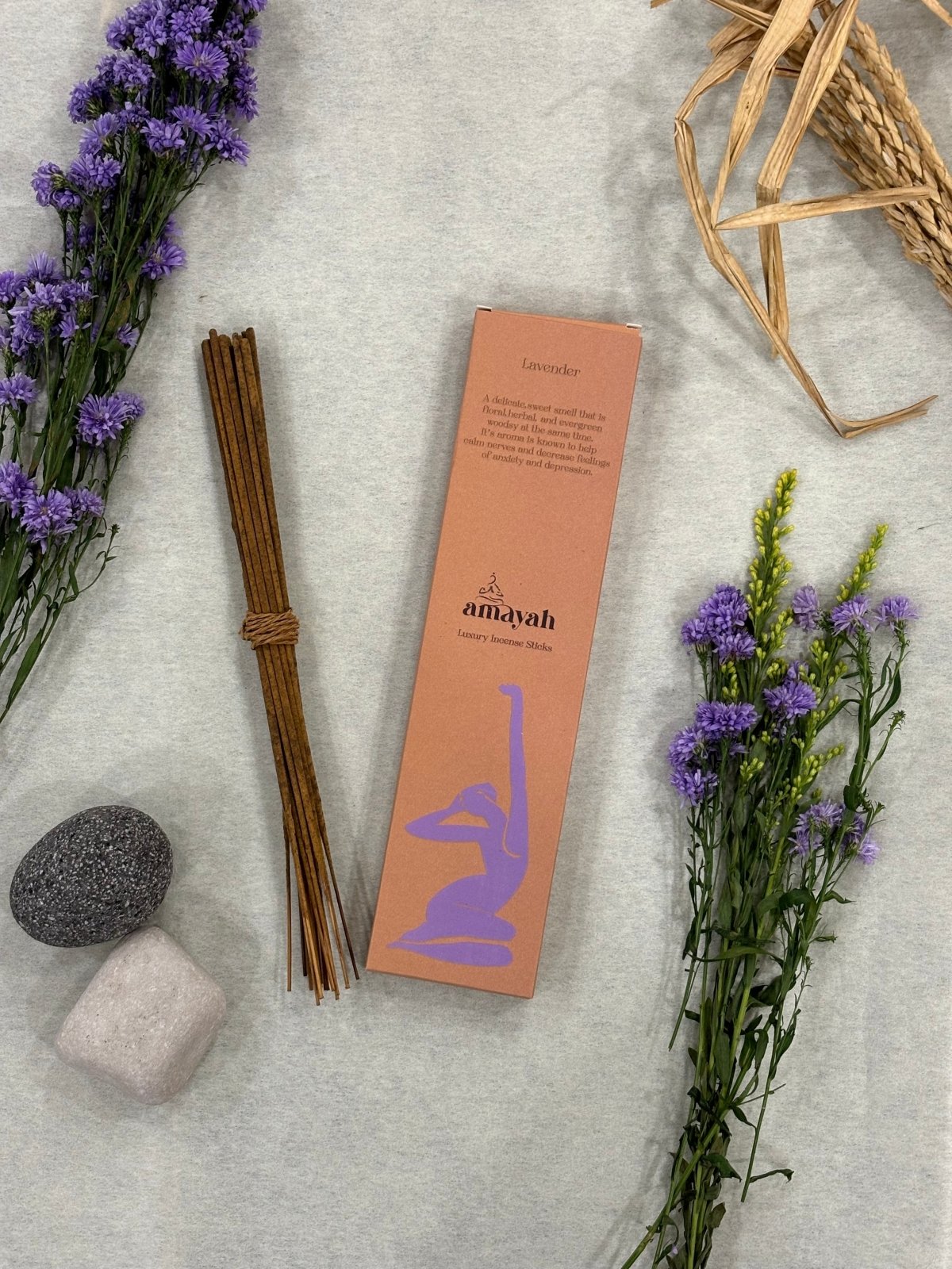 Amayah Lavender Incense Sticks - Soothing Aromatherapy for Calm & Sleep - Amayah