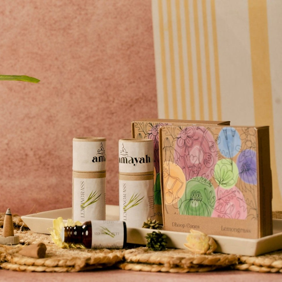 Amayah Lemongrass Incense Cones - Focus & Positivity - Amayah