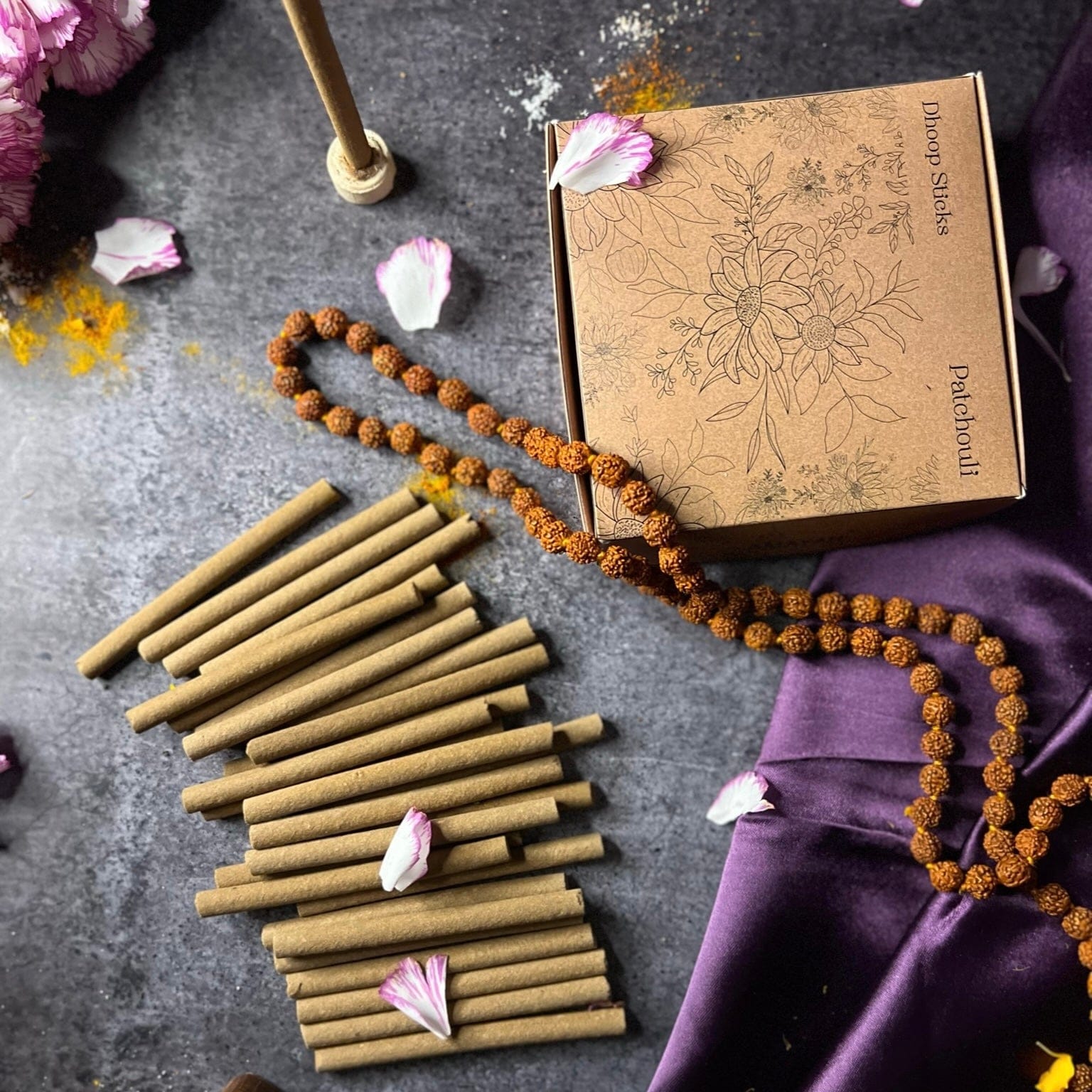 Amayah Patchouli Dhoop Sticks - Earthy Incense for Wellness - Amayah