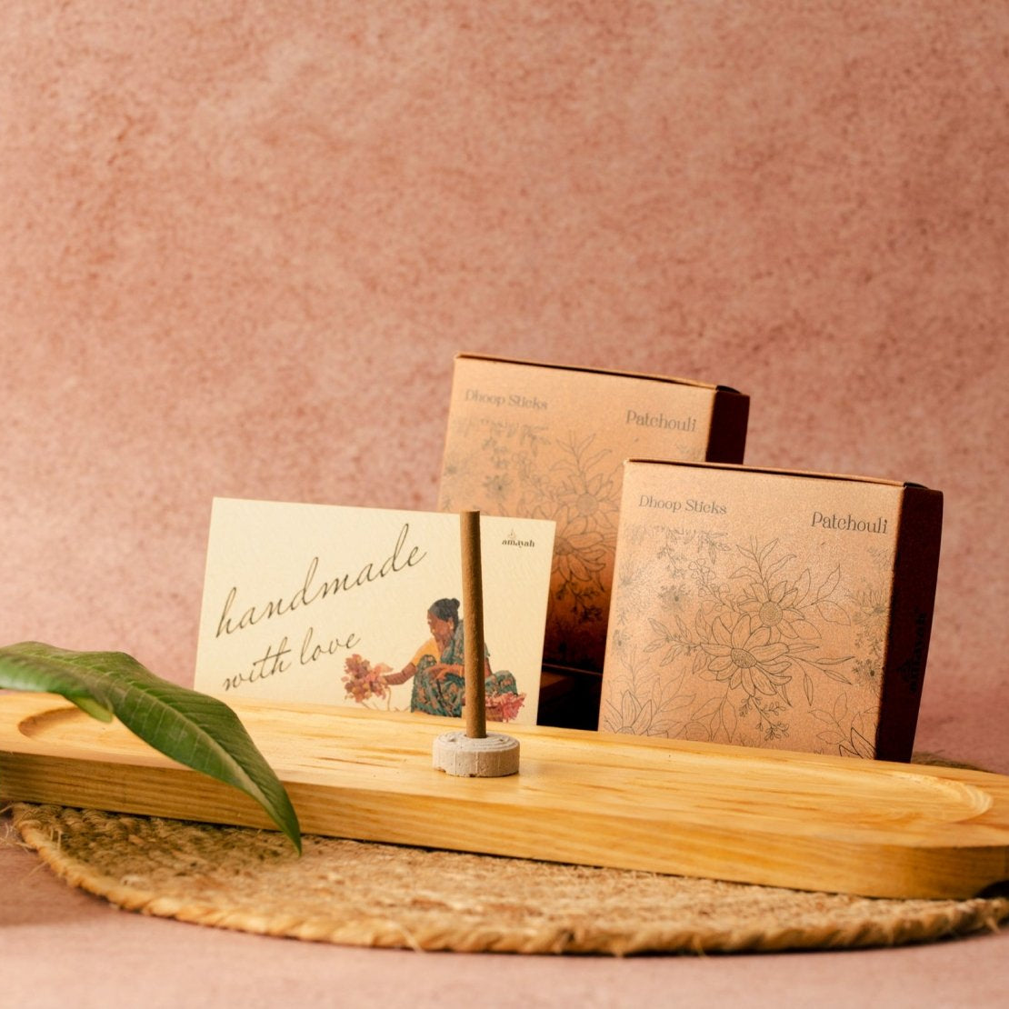 Amayah Patchouli Dhoop Sticks - Earthy Incense for Wellness - Amayah