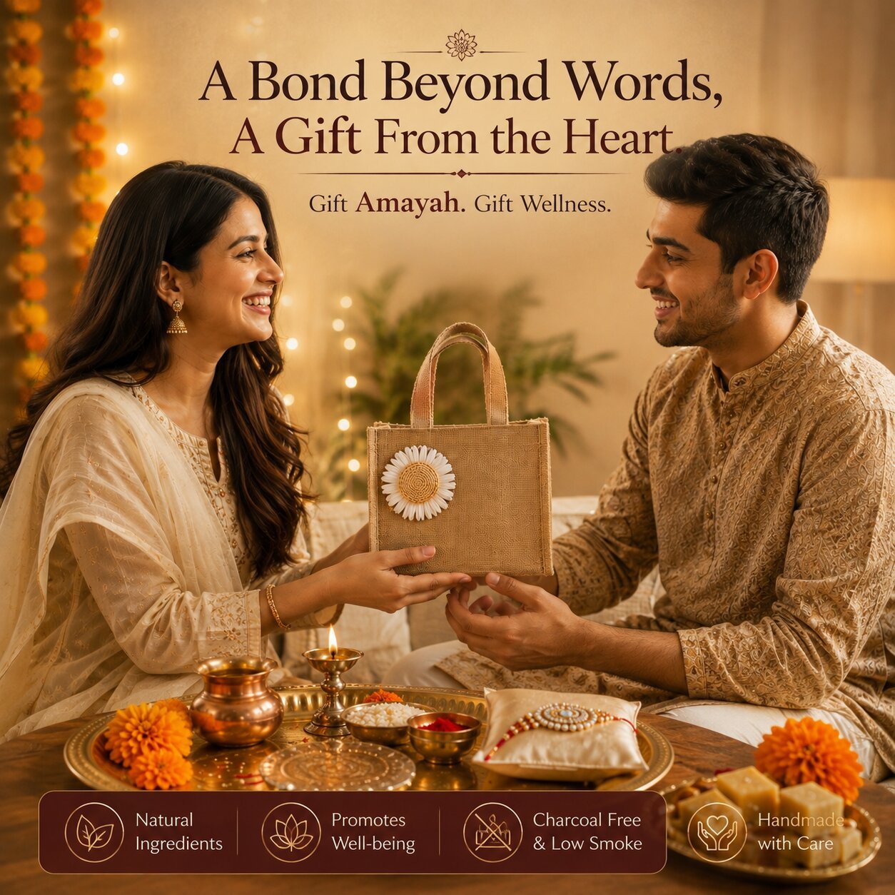 Amayah Rakhi Ritual Bag - Raksha Bandhan Gift Set - Amayah