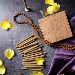 Amayah Sandalwood Dhoop Sticks - Pure Bambooless Incense for Meditaion & Pooja - Amayah