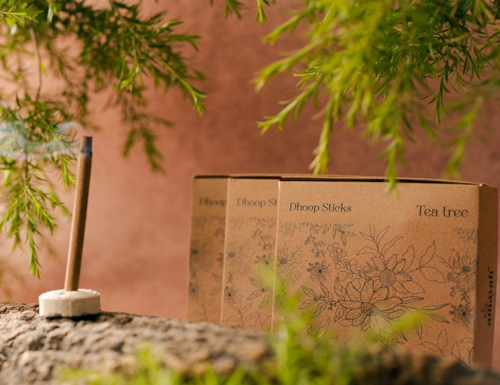 Amayah Tea Tree Dhoop Sticks - Bambooless Incense for Purification - Amayah