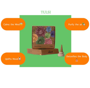 Amayah Tulsi Incense Cones - Natural & Spiritual - Amayah
