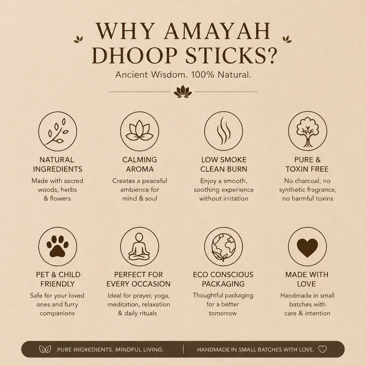 Kasturi Dhoop Sticks - Sacred Musk Incense for Devotion - Amayah