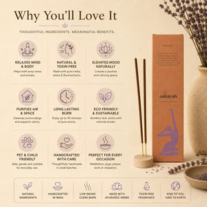 Lavender Incense Sticks - Soothing Aromatherapy for Calm & Sleep - Amayah