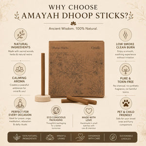 Oudh Dhoop Sticks - Luxury Spiritual Incense for Aromatherapy - Amayah