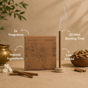 Sandalwood Dhoop Sticks - Pure Bambooless Incense for Meditation & Pooja - Amayah